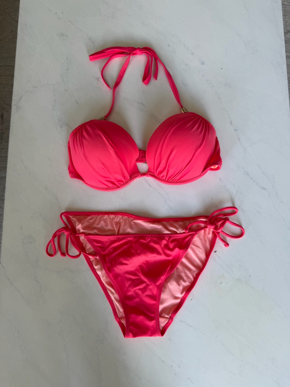 Victoria's Secret Bright Hot Pink Bikini Top and Bottom